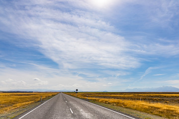country road and sky in Newzealand