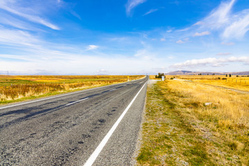 country road and sky in Newzealand