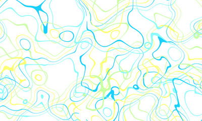 Green blue and yellow curve wave line on white abstract background.