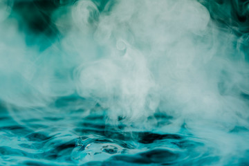 teal blue abstract background with steam and water © IBeart