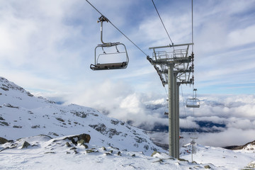 Whistler Ski Resort, British Columbia, Canada. Beautiful View of the snowy Canadian Nature...