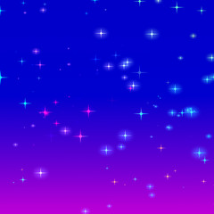 Naklejka na ściany i meble Christmas colorful starry on blue pink gradient background.