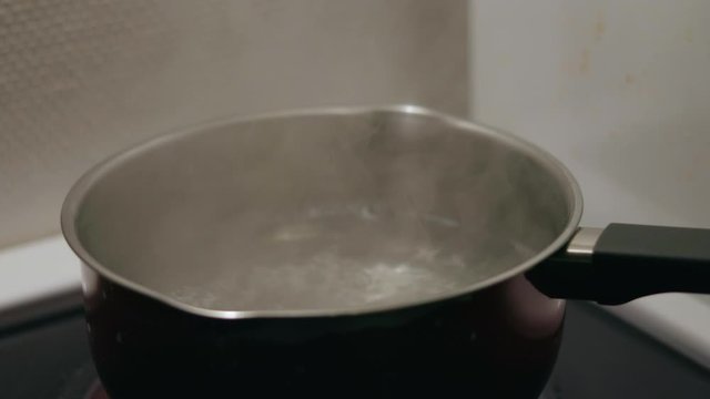 Boiling water in a casserole pan