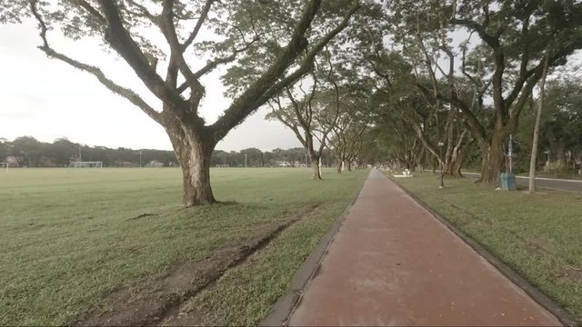 Beautiful and Calm view of Clark Pampanga's Stotsenberg Park during cloudy afternoon, Philippines.