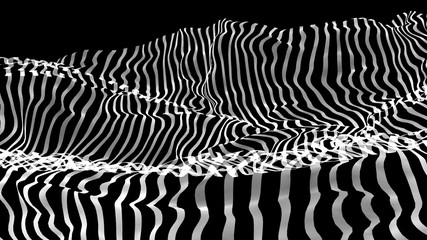 Black and white curve wave line abstract background.