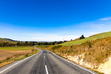 country road and sky in Newzealand