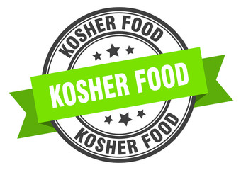 kosher food label. kosher foodround band sign. kosher food stamp