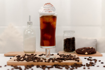 cup of coffee and beans