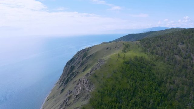 ProRes. Hills on the shore of the lake Baikal. Landscape.