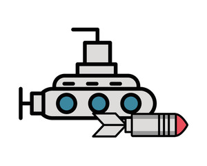 Obraz premium rocket military force with submarine