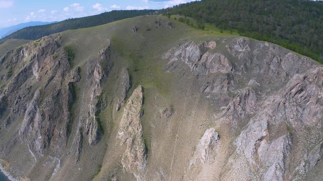 ProRes. Hills on the shore of the lake Baikal. Landscape.