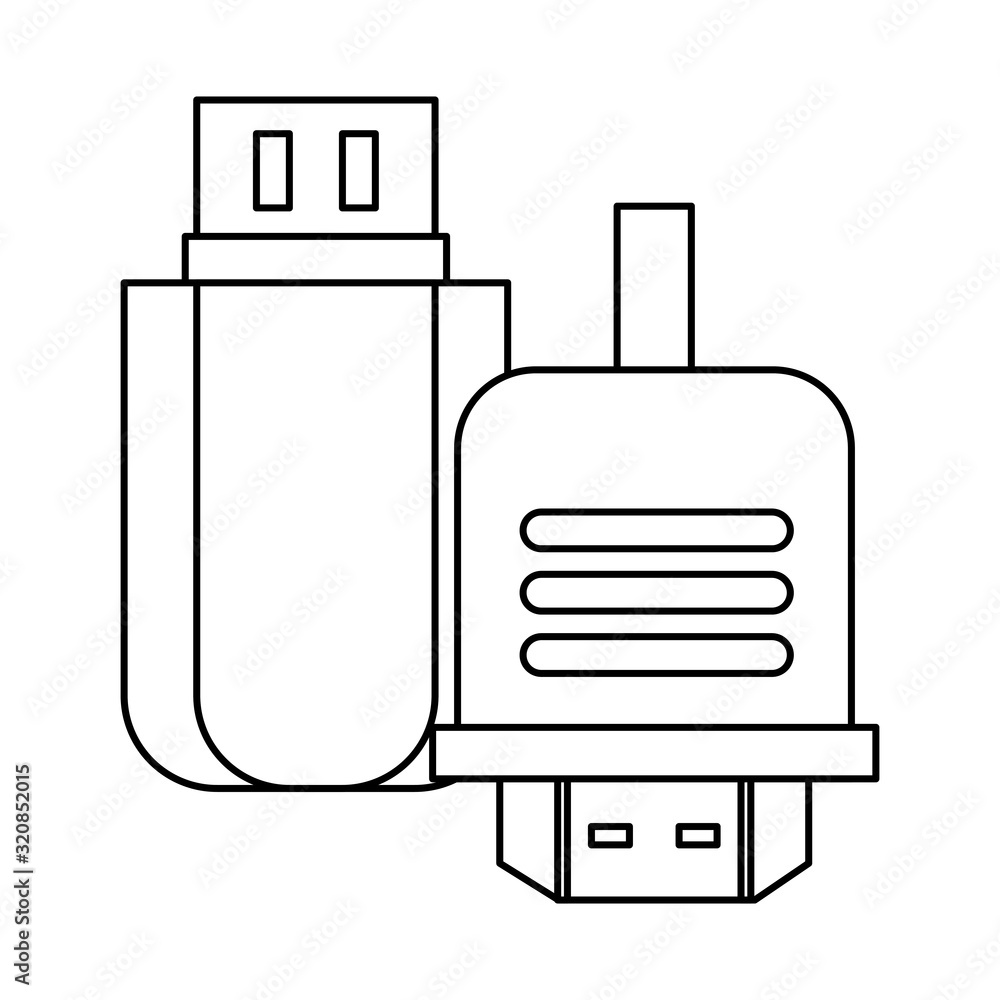 Poster usb memory flash isolated icon