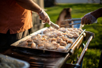 Scallops on the grill