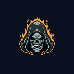 Grim Reaper Head Esport Logo
