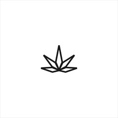 Cannabis logo Icon template design in Vector illustration. Black Logo And White Backround 