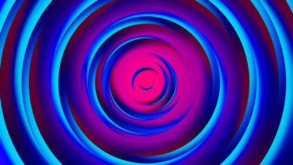 Pink purple neon circles abstract background.3D illustration with paper cut style.