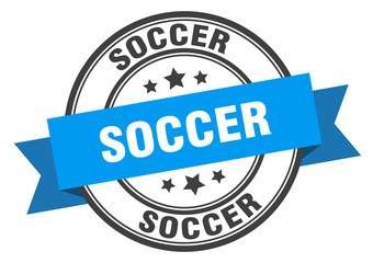 Fototapeta premium soccer label. soccerround band sign. soccer stamp