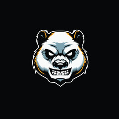 Angry Panda Head Mascot Logo © cithu studio
