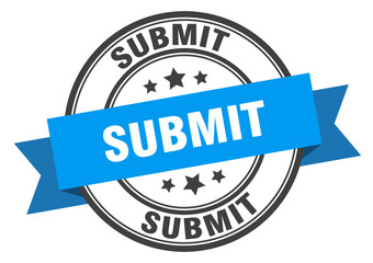 submit label. submitround band sign. submit stamp