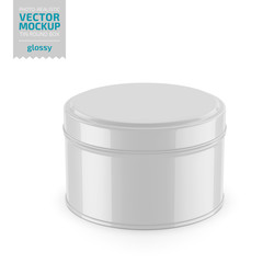 Round glossy tin round box template.