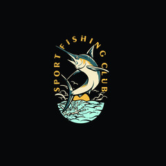 sport fishing club badge logo