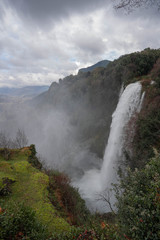 Marble waterfall near Terni in Umbria in Italy