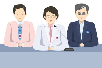 Doctor Team Interview Press Vector