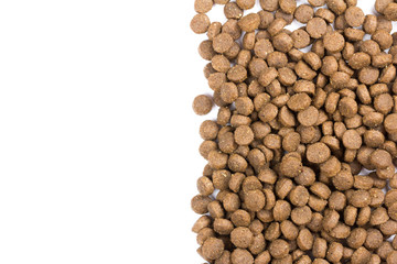 cat food top view on white background