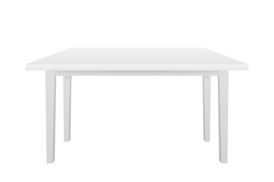 White Table, Platform, Stand. Template for Object Presentation. Vector stock illustration.