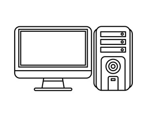 computer desktop tower with monitor