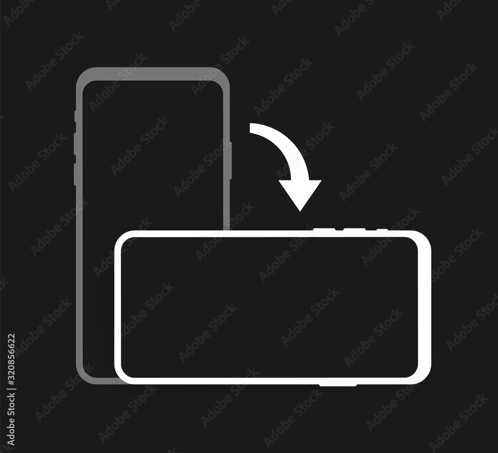 Poster rotate smartphone isolated icon. device rotation symbol. turn your device.