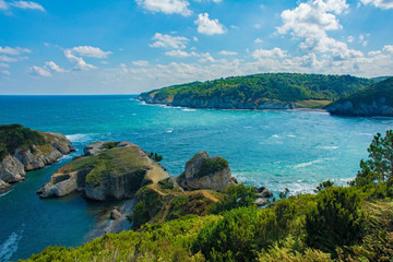 Naklejka premium The Black Sea coast at Kilimli Bay, near Agva, Sile, in north west Turkey