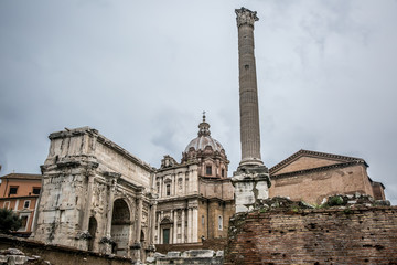Obraz premium Ruins of the Roman Forum at Palatino hill. Rome, Italy
