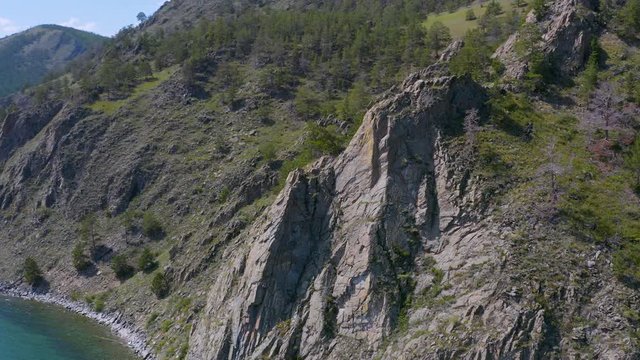 ProRes. Hills on the shore of the lake Baikal. Landscape.