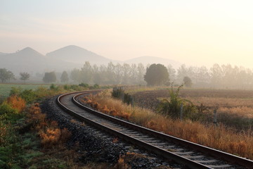 Train tracks in countryside