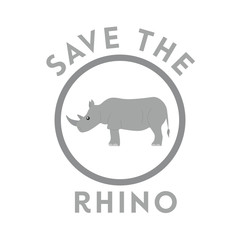 Vector illustration of  a rhino symbol. Save the rhino design concept.