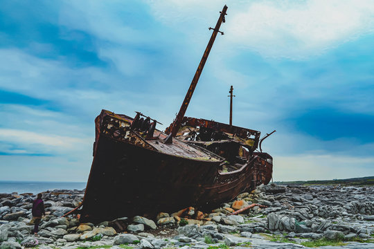 Ship Wreck On Irish Island