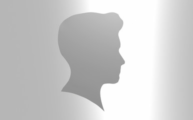 Strong male image. The head of a man. Form. 3D rendering