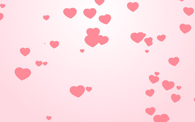 Valentine day pink hearts on pink background.