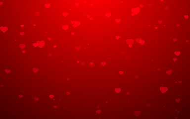 Valentine day red hearts on red background.