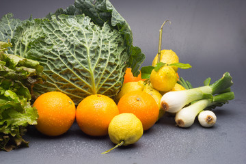 Cabbage with its green leaves full of veins