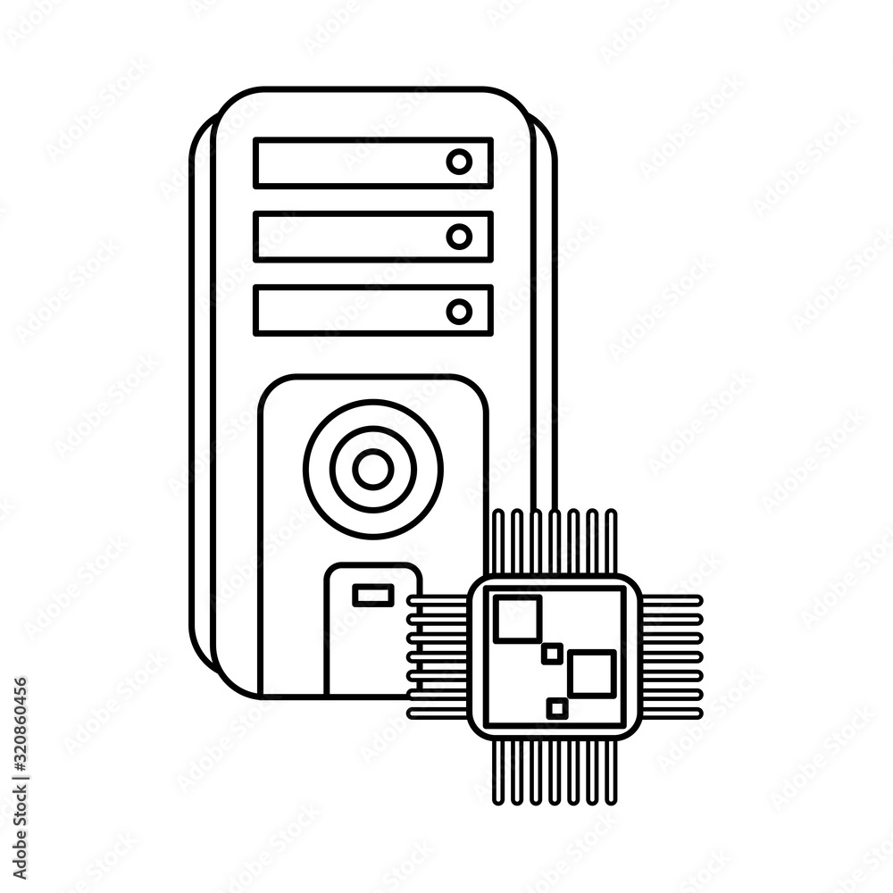 Poster processor chip with server tower devices technology