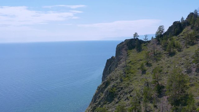 ProRes. Hills on the shore of the lake Baikal. Landscape.