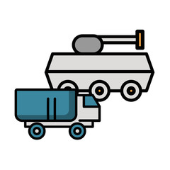 tank military force with truck