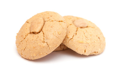soft almond cookies isolated on white