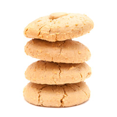 soft almond cookies isolated on white