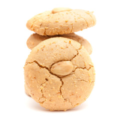 soft almond cookies isolated on white
