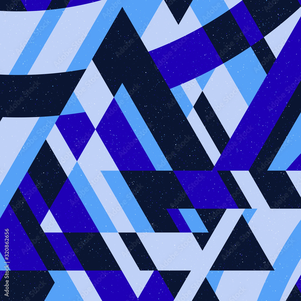 Poster abstract geometric retro background. stylish vector image. cool blue tones. fashionable texture from