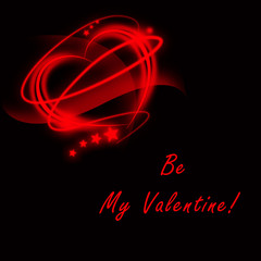 It's Valentine's Day time! Red hearts and messages for Valentine's Day on a black background.