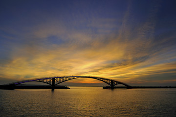 Fototapeta na wymiar Scenic shot of Xiying Rainbow Bridge Penghu County
